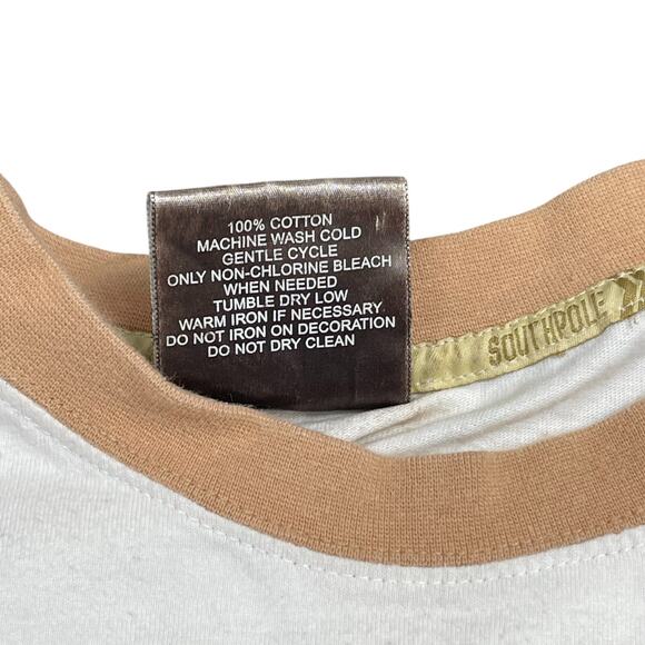 Southpole Aviator T-Shirt Men XXL Raglan Tan Airplane Pilot Spell Out Y2K VTG - Picture 4 of 8